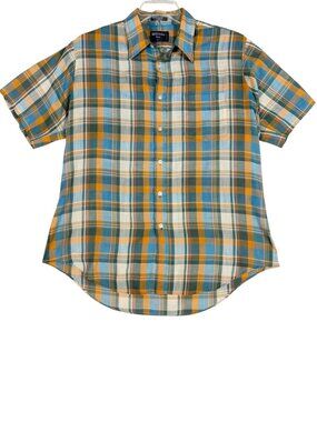 Williams Bay Plaid Button-Up Shirt Men's Large Short Sleeve Casual
